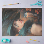 キングフィッシャービューティフルウーマン顔&ハットポートレート 薄葉紙 (クラフト)