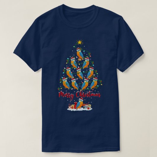 キングフィッシャー好きのサンタキングフィッシャークリスマス Tシャツ (デザイン正面)