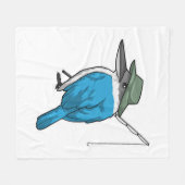 キングフィッシャー魚釣りフィッシャー魚釣り棒 フリースブランケット (正面(横))