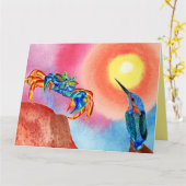 キングフィッシャー&ブルーカニすべての行事グリーティングカード カード (黄色い花)