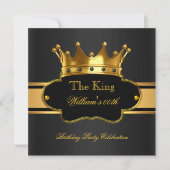 キングブラック王室の金ゴールドバースデーパーティーメンズマン 招待状 (正面)