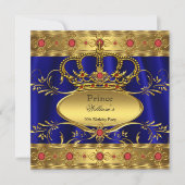 キングプリンスブルー王室のリーガルレッドクラウン誕生日2 招待状 (正面)
