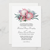 キングプロテアウォーターカラーフローラ結婚式招待状 招待状 (正面/裏面)