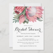 キングプロテアウォーターカラーボタニカルブライダルシャワー 招待状 (正面)