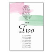 キングプロテアウォーター結婚カラーのゲスト名 テーブルナンバー (裏面)