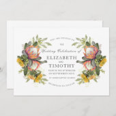 キングプロテアブーケ結婚式招待状 招待状 (正面/裏面)