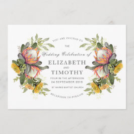 キングプロテアブーケ結婚式招待状 招待状