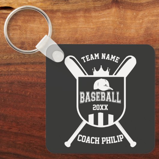 キングベースボールコーチのチームのシーズンの終わりカスタムのギフト キーホルダー (正面)