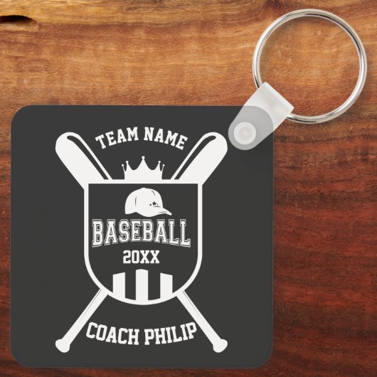 キングベースボールコーチのチームのシーズンの終わりカスタムのギフト キーホルダー (裏面)