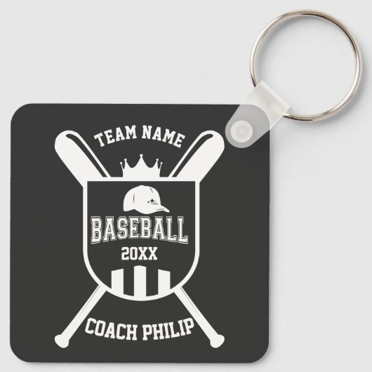 キングベースボールコーチのチームのシーズンの終わりカスタムのギフト キーホルダー (裏面)