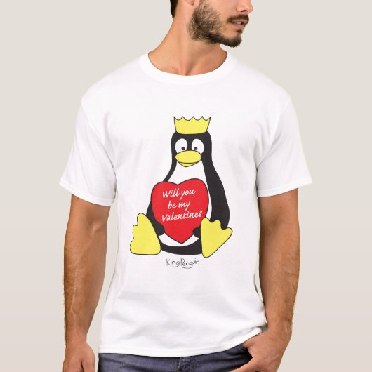 キングペンギンのバレンタインのTシャツ Tシャツ (正面)