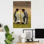 キングペンギンのペア，ファルクランズ ポスター (ホームオフィス)