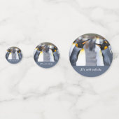 キングペンギンの写真の外は寒くて文字 コンフェッティ (裏面)