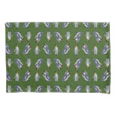キングペンギンの大騒ぎ 枕カバー(濃緑/淡緑) 枕カバー (正面左)