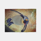 キングペンギンエディンバラ動物園スコットランド フリースブランケット (正面(横))