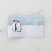 キングペンギンペアクリスマスキスをする編集可能 カード (内部)