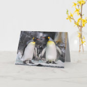 キングペンギン – グリーティングカードが表示される カード (黄色い花)
