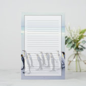 キングペンギン(コウテイペンギン属のpatagonicus) 便箋 (スタンド正面)