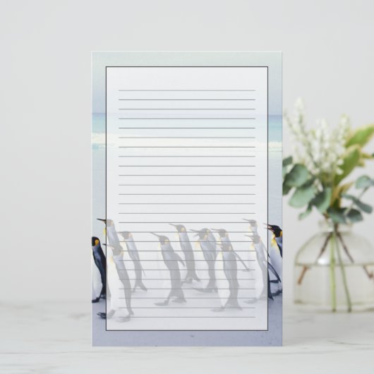 キングペンギン(コウテイペンギン属のpatagonicus) 便箋 (スタンド正面)