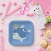 キングホエールシーアニマルズキッズパーティー紙プレート ペーパープレート (パーティー)