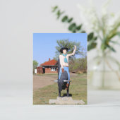 キングマン、カンザス、ブルライダー像 ポストカード (スタンド正面)