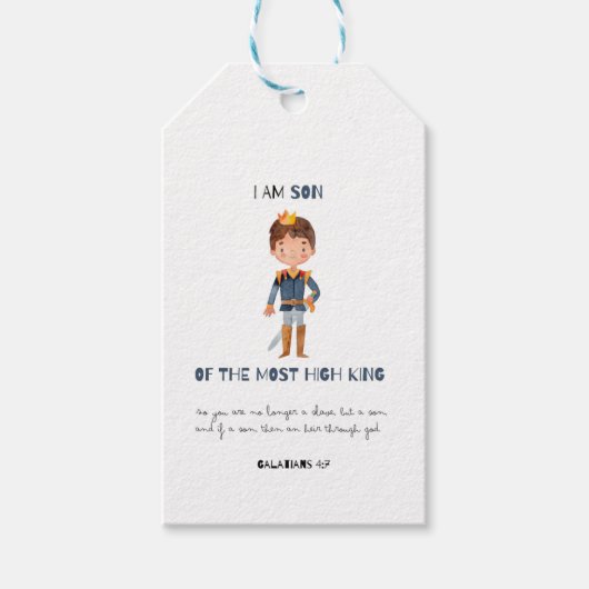 キングミニマルシンプルリストのモダン息子 ギフトタグ (正面)