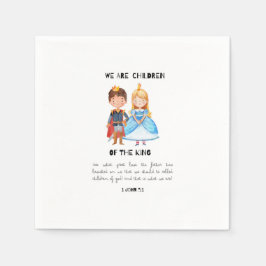 キングモダンバースデーパーティーのかわいい子ども スタンダードカクテルナプキン