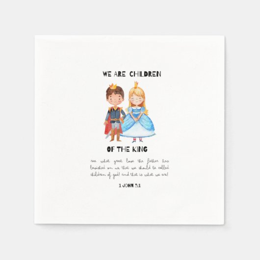 キングモダンバースデーパーティーのかわいい子ども スタンダードカクテルナプキン (正面)