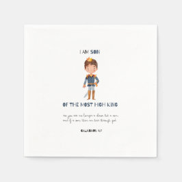 キングモダンバースデーパーティーの子供のかわいい息子 スタンダードカクテルナプキン