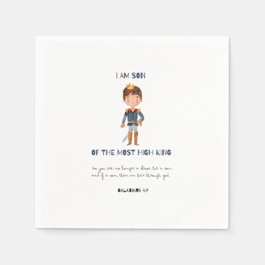 キングモダンバースデーパーティーの子供のかわいい息子 スタンダードカクテルナプキン (正面)