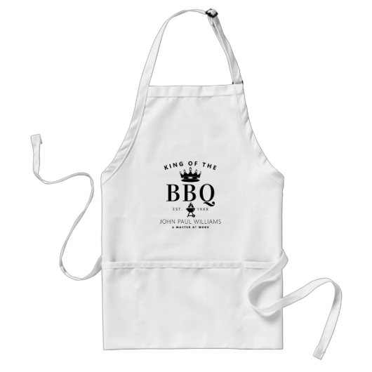 キングモダン・オブ・ザ・BBQクラウングルメパパ男性へ スタンダードエプロン (正面)