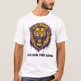 キングライオンのグラフィック - 強大なアルファライオンを解き放て Tシャツ