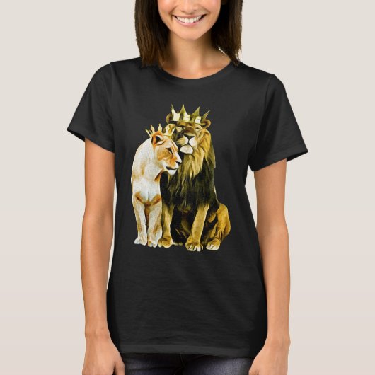 キングライオンクラウンクイーンライオンズクラウン Tシャツ (正面)