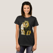 キングライオンクラウンクイーンライオンズクラウン Tシャツ (正面フル)
