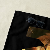 "キングライオンレタリング"デザインオンブラック ビーチタオル (インサイチュ)