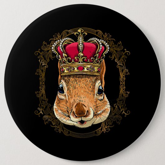キングリスCrownQueenリス動物を着て3 缶バッジ (正面)