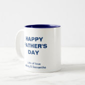 キングリラックスパパと簡単ホワイト&ブルーマグカップ ツートーンマグカップ (正面左)