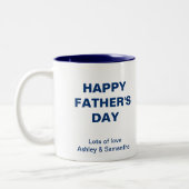 キングリラックスパパと簡単ホワイト&ブルーマグカップ ツートーンマグカップ (左)