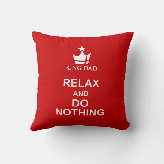 キングリラックスパパ&何も赤い白い枕 クッション (裏面)