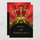 キングリーガルレッドクイーン金ゴールド王室のバースデーパーティー2 招待状 (正面/裏面)