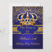 キングルブルー華美金ゴールドクラウンメンズバースデーパーティー 招待状 (正面)