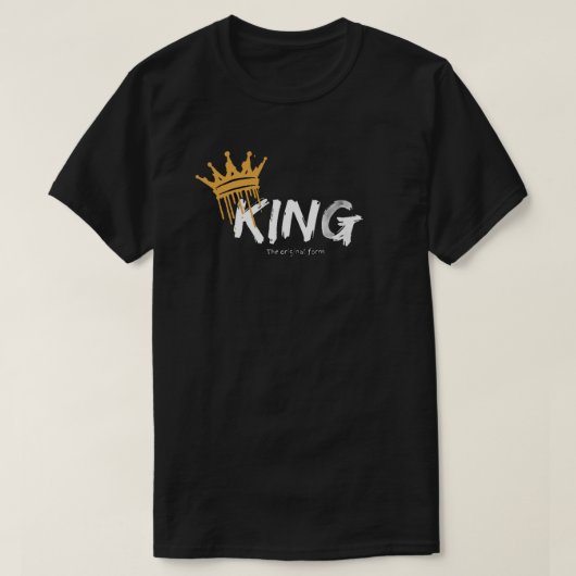 キングロゴデザイン半袖ブラックTシャツ Tシャツ (デザイン正面)