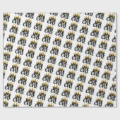 キングワイルドワン金ゴールドクラウン1st誕生日パーティー ラッピングペーパー (フラット)