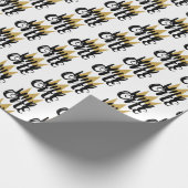 キングワイルドワン金ゴールドクラウン1st誕生日パーティー ラッピングペーパー (角)