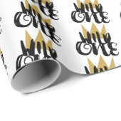 キングワイルドワン金ゴールドクラウン1st誕生日パーティー ラッピングペーパー (ロールコーナー)