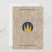 キングワイルドワンThing金ゴールドクラウン1st誕生日パーティー 招待状 (裏面)