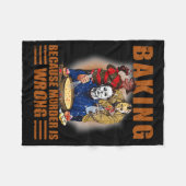 キング殺人は間違ったおもしろいハロウィン フリースブランケット (正面(横))