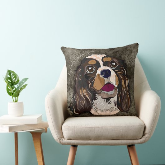 キング熱狂する・チャールズカバリエ絵を描ハンド クッション (椅子)