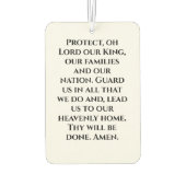 キング祈りの言葉へのカスタマイズ可能 カーエアーフレッシュナー (裏面)