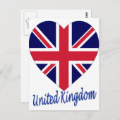 キング統一されたダム国旗ハート ポストカード (正面/裏面)